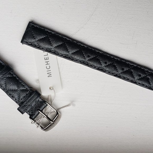 Michele Black Quilted Watch Strap main image 10